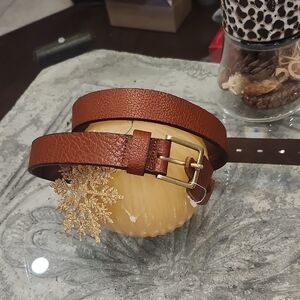 Brown men's Leather Belt with Gold Buckle 33 - 39 new Large